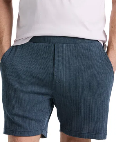 Perry Ellis Men's Ribbed Striped Drawstring 7" Shorts In Blue