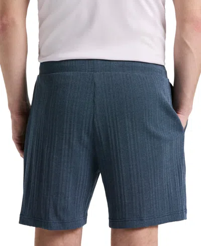 Perry Ellis Men's Ribbed Striped Drawstring 7" Shorts In Blue