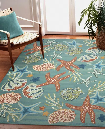 Liora Manne Marina Starfish Song 7'10"x9'10" Area Rug In Green