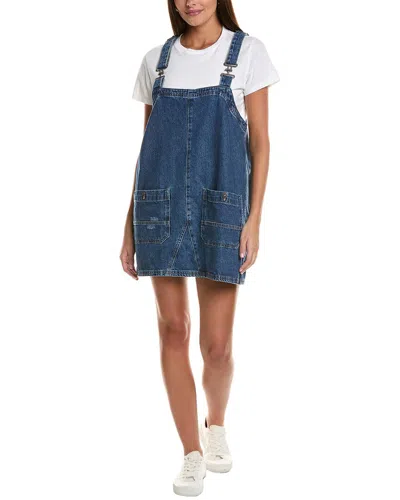 Free People Overall Smock Mini Dress In Blue
