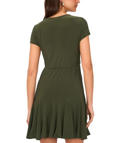 Sam & Jess Women's Godet String-belt Dress In Green