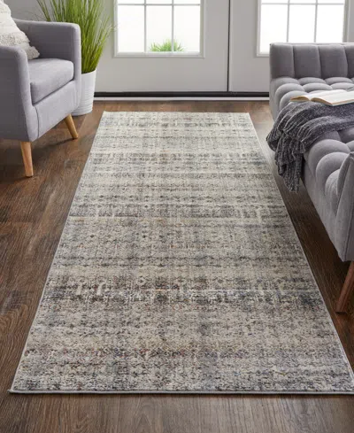 Feizy Kaia 39glf 2'6"x10' Runner Area Rug In Gray