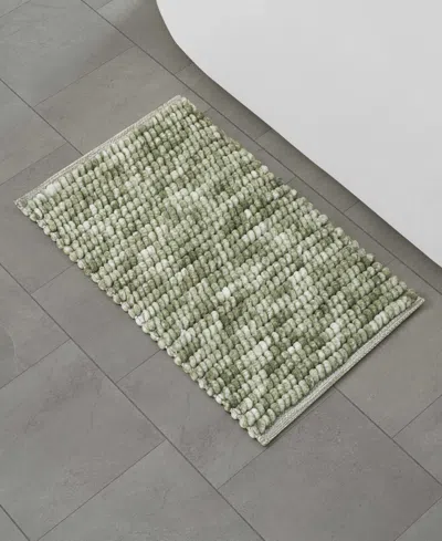 French Connection Space Dye Chunky Chenille Bath Rug, 17" X 24" In Green