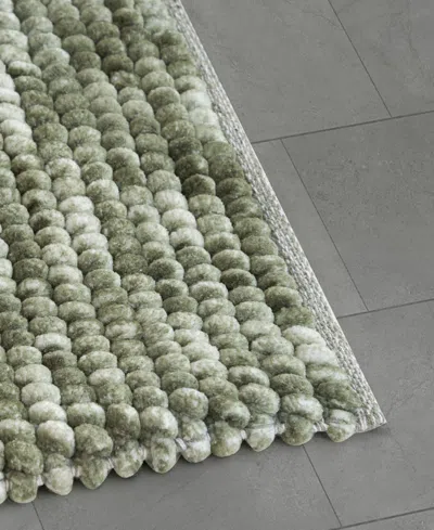 French Connection Space Dye Chunky Chenille Bath Rug, 17" X 24" In Green