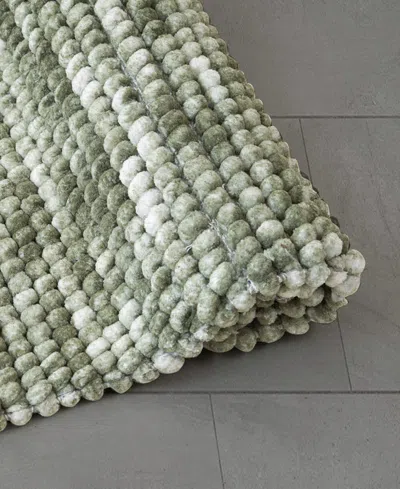 French Connection Space Dye Chunky Chenille Bath Rug, 17" X 24" In Green