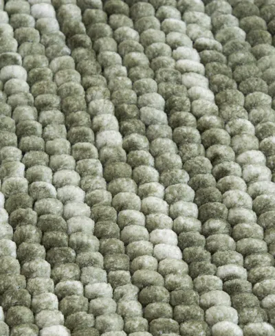 French Connection Space Dye Chunky Chenille Bath Rug, 17" X 24" In Green