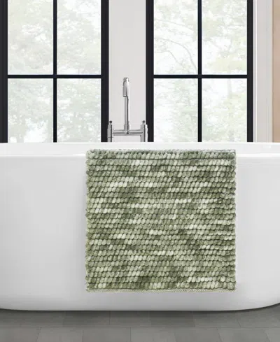 French Connection Space Dye Chunky Chenille Bath Rug, 17" X 24" In Green