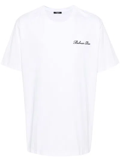 Balmain Button T Shirt In White