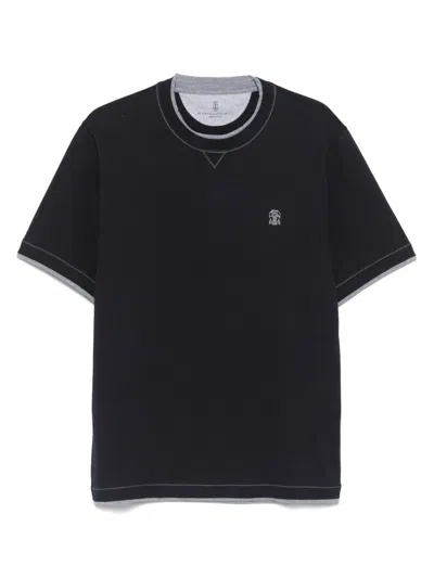 Brunello Cucinelli Slim Fit Crew-neck T-shirt In Lightweight Cotton Jersey In Black