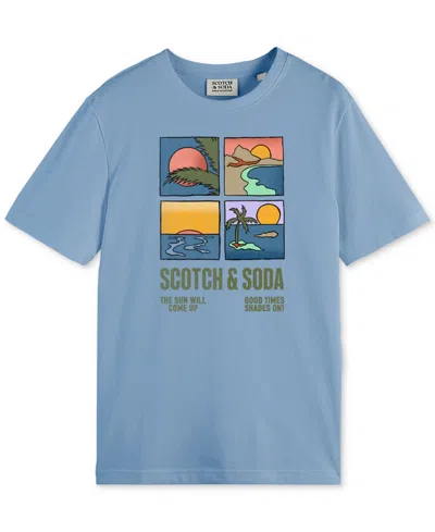 Scotch & Soda Men's Regular-fit Graphic T-shirt In Blue