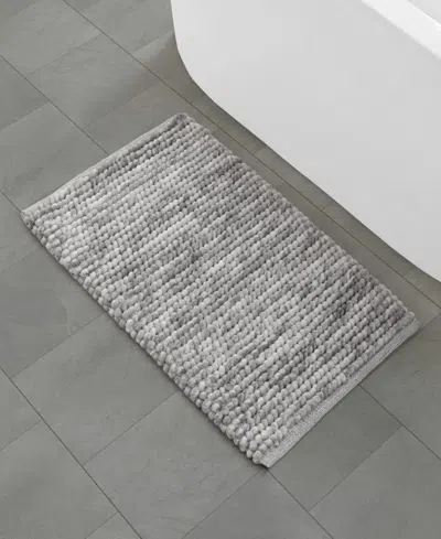 French Connection Space Dye Chunky Chenille Bath Rug, 20" X 32" In Gray