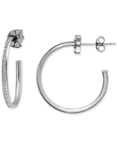 Giani Bernini Cubic Zirconia Crescent Moon Small Hoop Earrings, 1", Exclusively At Macy's
