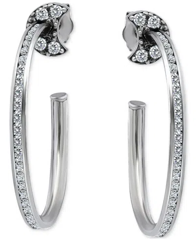Giani Bernini Cubic Zirconia Crescent Moon Small Hoop Earrings, 1", Exclusively At Macy's