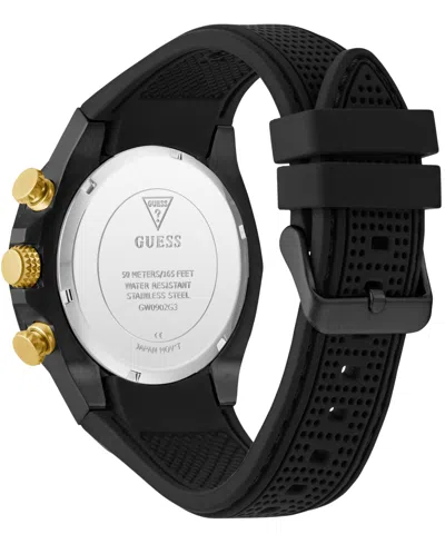 Guess Men's Multi-function Black Silicone Strap Watch, 46mm