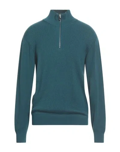 Armani Exchange Man Turtleneck Deep Teal Size L Acrylic, Cotton, Virgin Wool, Polyamide, Elastane In Green