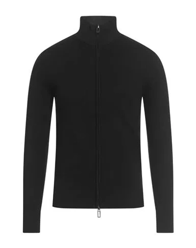 Outfit Out/fit Man Cardigan Black Size M Viscose, Polyamide In Black