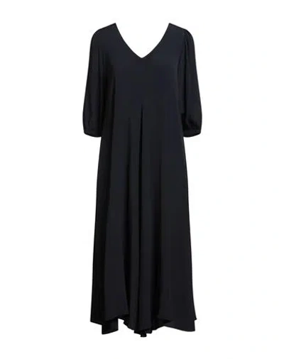 Jucca Woman Maxi Dress Navy Size 2 Acetate, Silk In Black