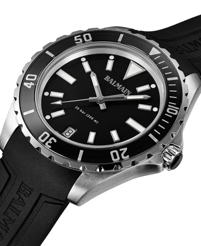 Balmain Men's Swiss Ophrys Black Rubber Strap Watch 43mm