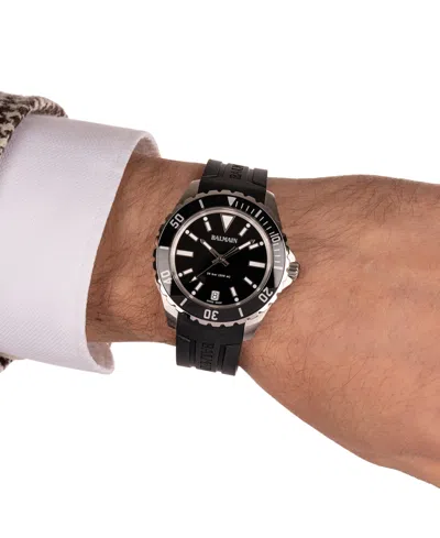 Balmain Men's Swiss Ophrys Black Rubber Strap Watch 43mm