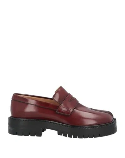 Maison Margiela Woman Loafers Burgundy Size 8 Leather In Brown
