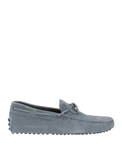 Tod's Man Loafers Slate Blue Size 9 Leather