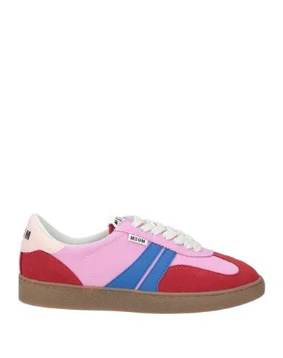 Msgm Woman Sneakers Mauve Size 8 Textile Fibers In Multi
