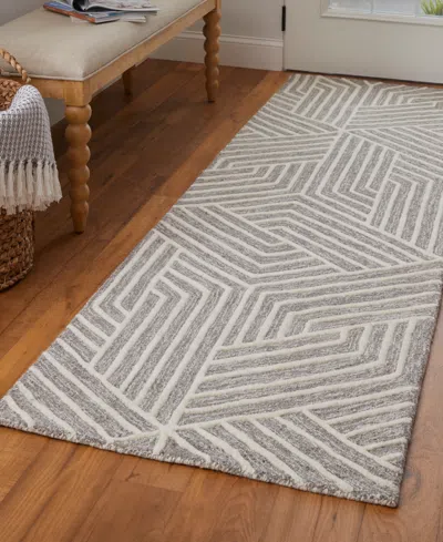 Feizy Lytton T8010 2'6"x8' Runner Area Rug In Gray