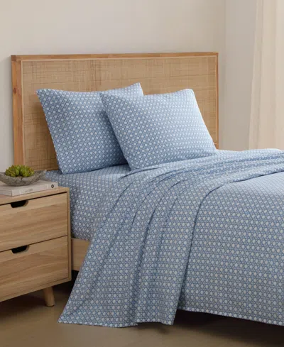 Tommy Bahama Home Cotton Percale 4 Piece Sheet Set, Queen