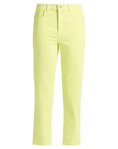 Patrizia Pepe Woman Jeans Lime Green Size 27 Cotton, Elastane In Yellow