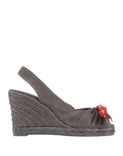 Castaã±er Castañer Woman Espadrilles Charcoal Size 6 Textile Fibers