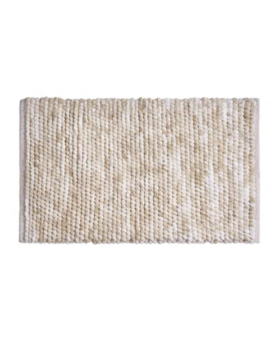 French Connection Space Dye Chunky Chenille Bath Rug, 20" X 32" In Neutral