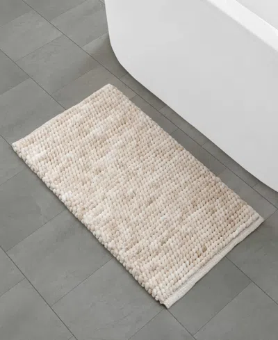 French Connection Space Dye Chunky Chenille Bath Rug, 20" X 32" In Neutral