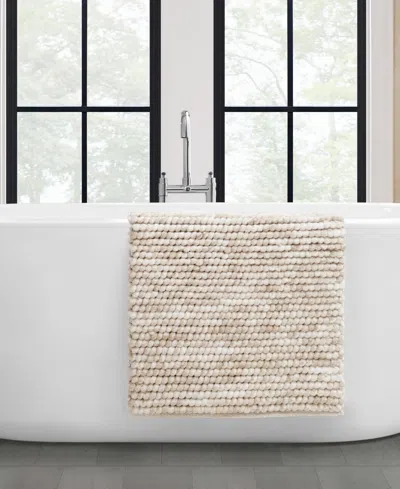 French Connection Space Dye Chunky Chenille Bath Rug, 20" X 32" In Neutral