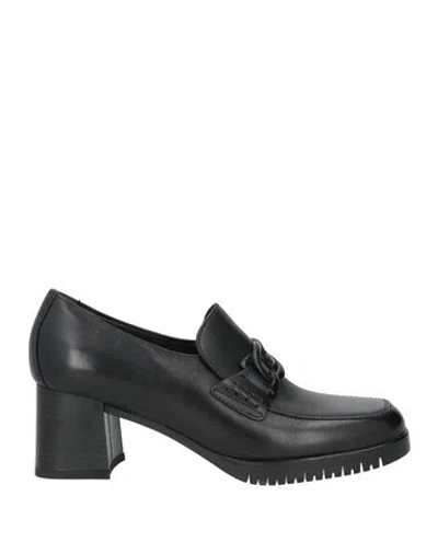 Valleverde Woman Loafers Black Size 8 Leather