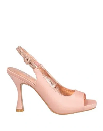 Luciano Barachini Woman Sandals Blush Size 7 Textile Fibers