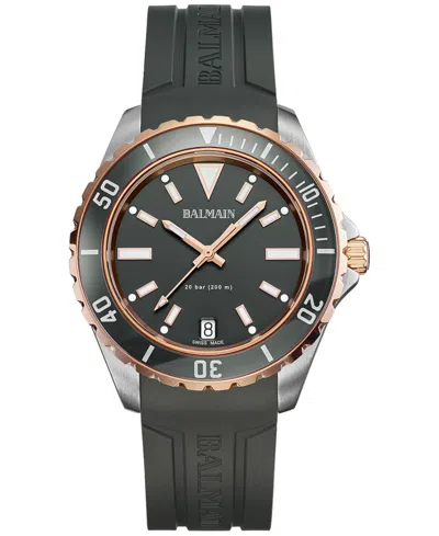 Balmain Men's Swiss Ophrys Black Rubber Strap Watch 43mm
