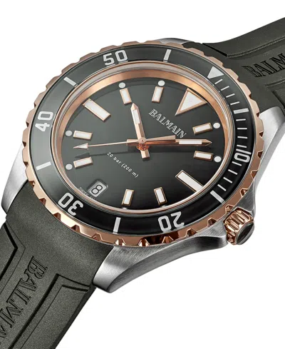 Balmain Men's Swiss Ophrys Black Rubber Strap Watch 43mm