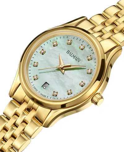 Balmain Women's Swiss Beleganza Diamond (1/20 Ct. T.w.) Gold Pvd Stainless Steel Bracelet Watch 28mm