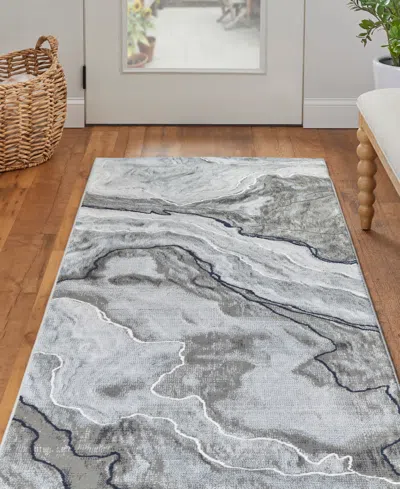 Feizy Gaspar 39kuf 2'10"x8' Runner Area Rug In Gray