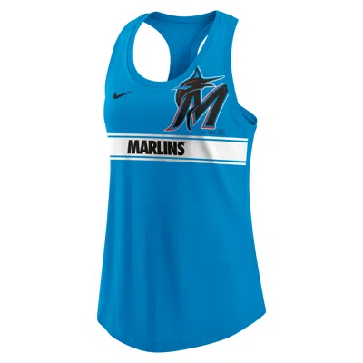 Nike Miami Marlins Logo  Women's Dri-fit Mlb Racerback Tank Top