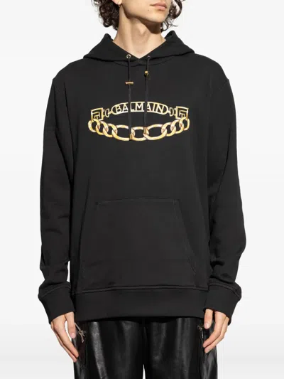 Balmain Logo-print Hoodie - Men's - Cotton In Black