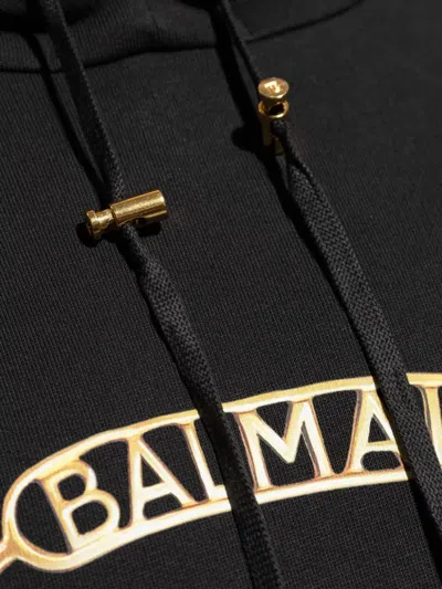 Balmain Logo-print Hoodie - Men's - Cotton In Black