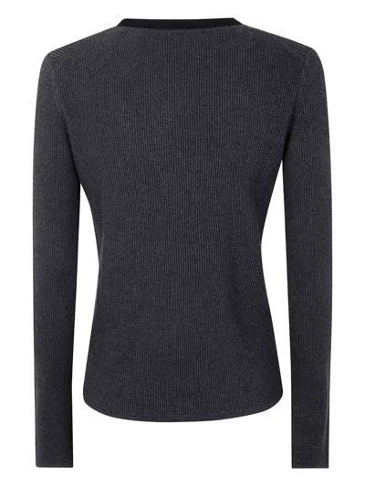 Paul Smith Ribbed Cardigan In Gray