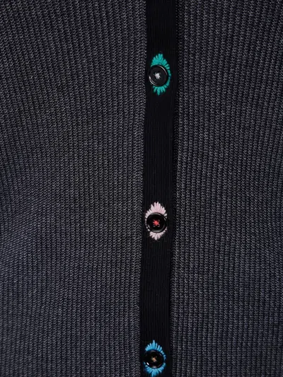 Paul Smith Ribbed Cardigan In Gray