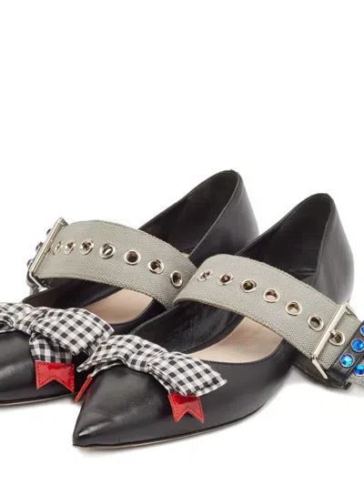 Pre-owned Miu Miu Bow Buckle Pumps