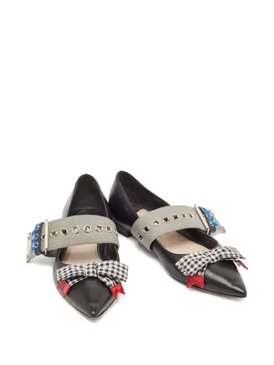 Pre-owned Miu Miu Bow Buckle Pumps