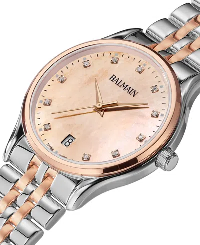 Balmain Women's Swiss Beleganza Diamond (1/20 Ct. T.w.) Two-tone Stainless Steel Bracelet Watch 32mm