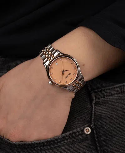 Balmain Women's Swiss Beleganza Diamond (1/20 Ct. T.w.) Two-tone Stainless Steel Bracelet Watch 32mm