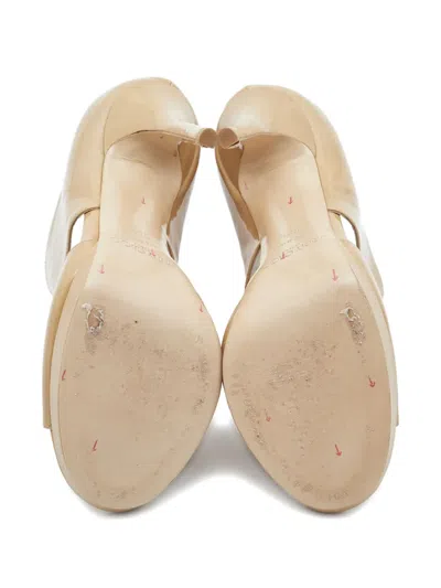 Pre-owned Jimmy Choo 120mm Patent-leather Sandals In Neutral