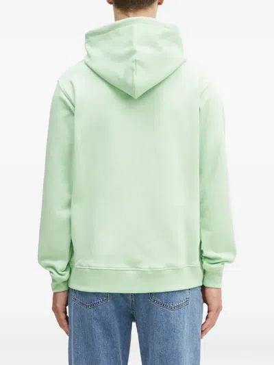 Drôle De Monsieur Logo-embroidered Hoodie In Green